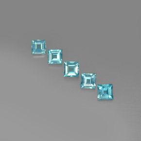 Apatite naturale blu da  ct, quadrato, VVS-VS