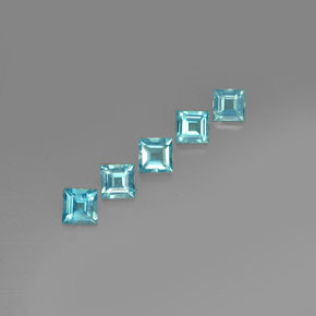 Apatite naturale blu da  ct, quadrato, VVS-VS