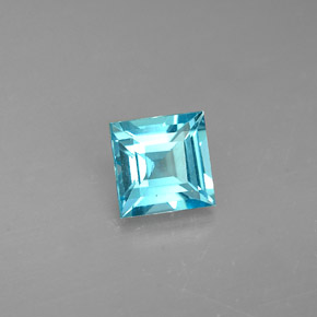Apatite naturale blu da 0,66 ct, quadrato, VS