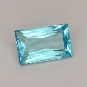 Apatite naturale blu da 1,19 ct, baguette, VS