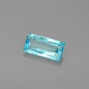 Apatite naturale blu da 0,87 ct, baguette, VS