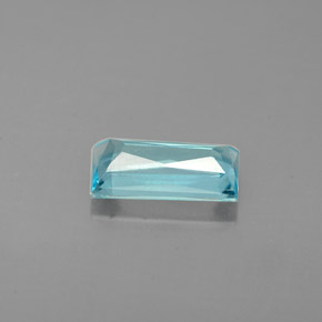 Apatite naturale blu da 0,87 ct, baguette, VS