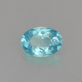 Apatite naturale blu da 0,60 ct, taglio ovale, VS-SI