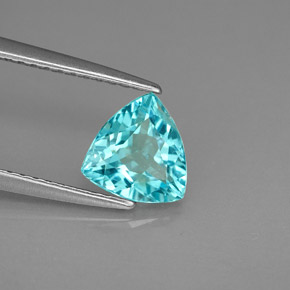 Apatite Azzurro naturale da 1.08 ct, Taglio trillion, VVS-VS