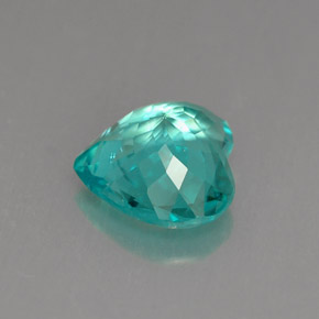 Apatite naturale blu da 1,67 ct, a forma di cuore, VS