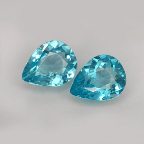 Apatite naturale blu da  ct, taglio a pera, VS