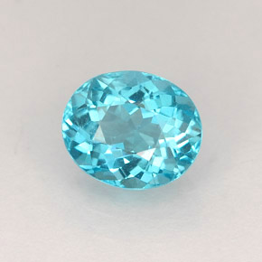 Apatite Azzurro naturale da 1.37 ct, Taglio ovale, VVS-VS