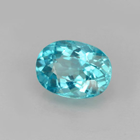 Apatite naturale blu da 1,27 ct, taglio ovale, VVS-VS