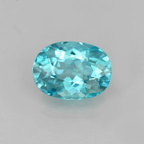 Apatite naturale blu da 1,27 ct, taglio ovale, VVS-VS