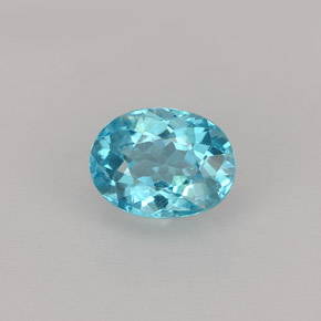 Apatite naturale blu da 1,01 ct, taglio ovale, VVS-VS