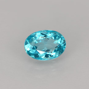 Apatite naturale blu da 1,01 ct, taglio ovale, VVS-VS