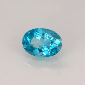 Apatite naturale blu da 0,92 ct, taglio ovale, VVS-VS