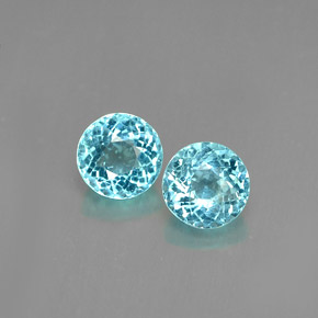 Apatite naturale blu da  ct, taglio rotondo, VS