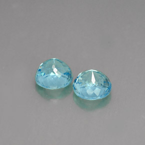 Apatite naturale blu da  ct, taglio rotondo, VS