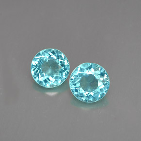 Apatite naturale blu da  ct, taglio rotondo, VS
