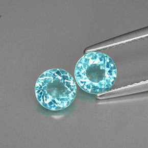 Apatite naturale blu da  ct, taglio rotondo, VS