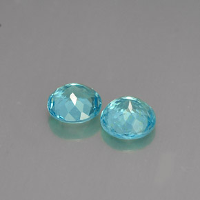 Apatite naturale blu da  ct, taglio rotondo, VS