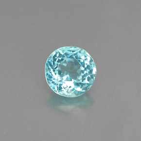 Apatite naturale blu da 0,66 ct, taglio rotondo, VS