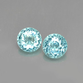 Apatite naturale blu da  ct, taglio rotondo, VS