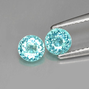 Apatite naturale blu da  ct, taglio rotondo, VS