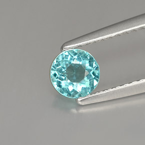 Apatite naturale blu da 0,50 ct, taglio rotondo, VS