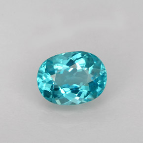 Apatite naturale blu da 1,13 ct, taglio ovale, VS