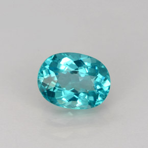 Apatite naturale blu da 1,13 ct, taglio ovale, VS