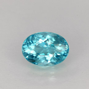 Apatite naturale blu da 1,07 ct, taglio ovale, VS