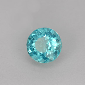 Apatite naturale blu da 0,87 ct, taglio rotondo, VS