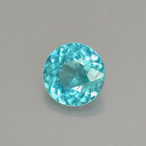 Apatite naturale blu da 0,91 ct, taglio rotondo, VS
