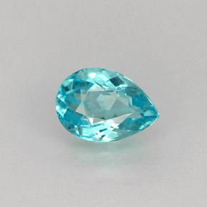 Apatite naturale blu da 0,76 ct, taglio a pera, VS
