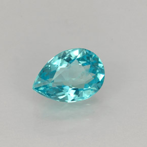 Apatite naturale blu da 0,76 ct, taglio a pera, VS