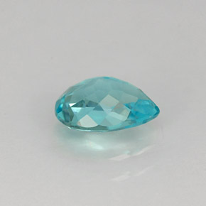 Apatite naturale blu da 0,76 ct, taglio a pera, VS