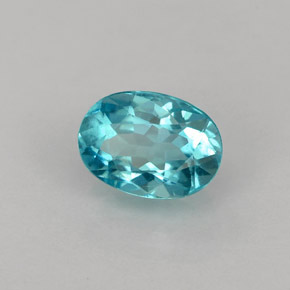 Apatite naturale blu da 0,98 ct, taglio ovale, VS-SI