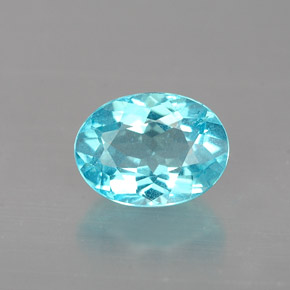 Apatite naturale blu da 0,96 ct, taglio ovale, VS