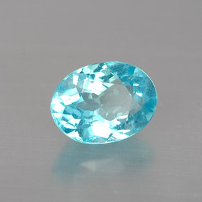 Apatite naturale blu da 0,96 ct, taglio ovale, VS