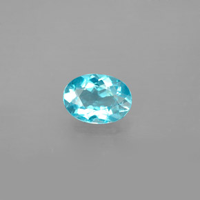Apatite naturale blu da 0,84 ct, taglio ovale, VS