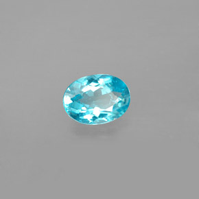 Apatite naturale blu da 0,84 ct, taglio ovale, VS