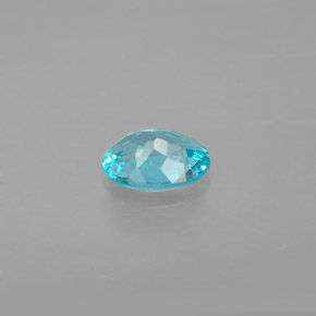 Apatite naturale blu da 0,84 ct, taglio ovale, VS