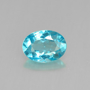 Apatite naturale blu da 0,88 ct, taglio ovale, VS