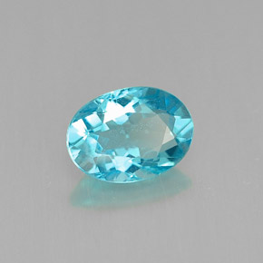 Apatite naturale blu da 0,88 ct, taglio ovale, VS