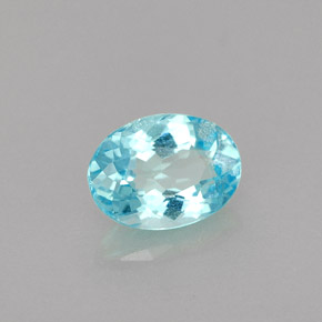 Apatite naturale blu da 0,85 ct, taglio ovale, VS