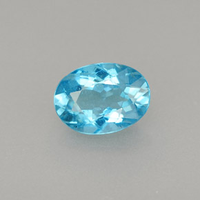 Apatite naturale blu da 0,86 ct, taglio ovale, VS