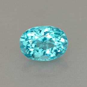 Apatite naturale blu da 1,06 ct, taglio ovale, VS