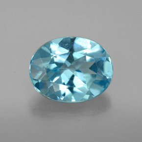 Apatite naturale blu da 3,25 ct, taglio ovale, VS