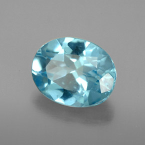 Apatite naturale blu da 3,25 ct, taglio ovale, VS