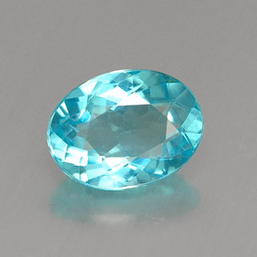 Apatite naturale blu da 1,26 ct, taglio ovale, VVS-VS