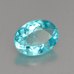 Apatite naturale blu da 1,26 ct, taglio ovale, VVS-VS