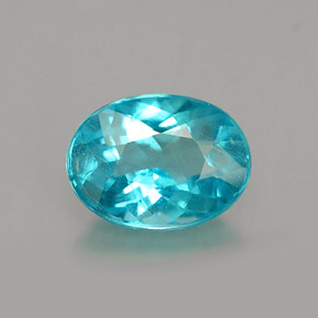 Apatite naturale blu da 1,01 ct, taglio ovale, VS