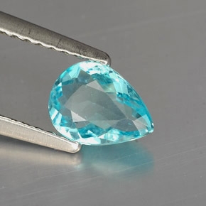 Apatite naturale blu da 0,75 ct, taglio a pera, VVS-VS